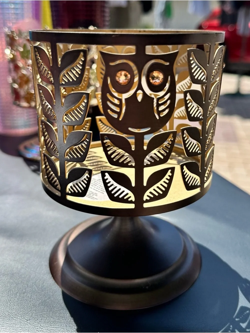 Bath & Body Works Black Owl Cutout Metal Candle Holder - Picture 2 of 5